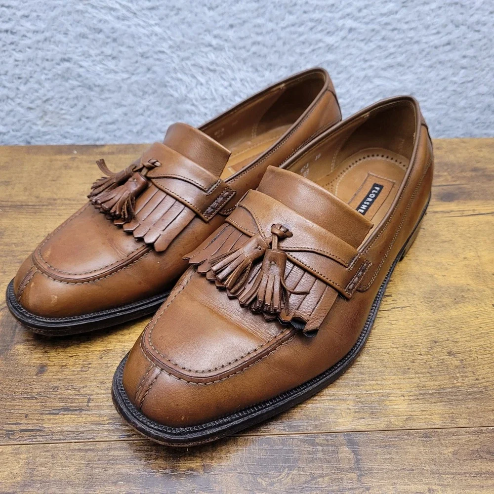 Florsheim‎ Mens Tassel Loafers Leather Dress Shoes Brown Size 10 India
